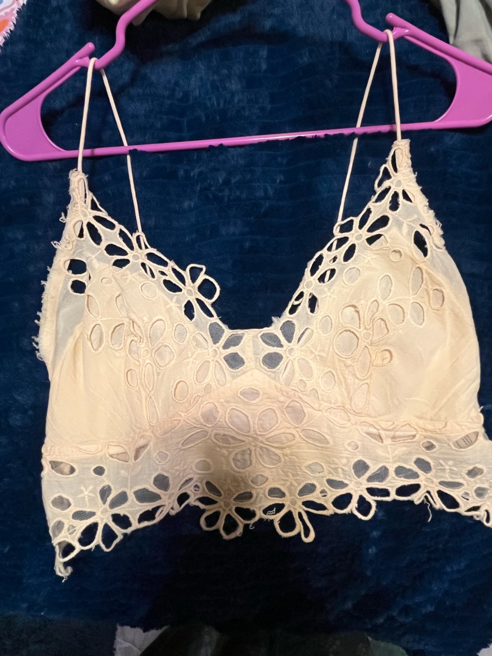 Lace Trim Bralette - Cream FP one